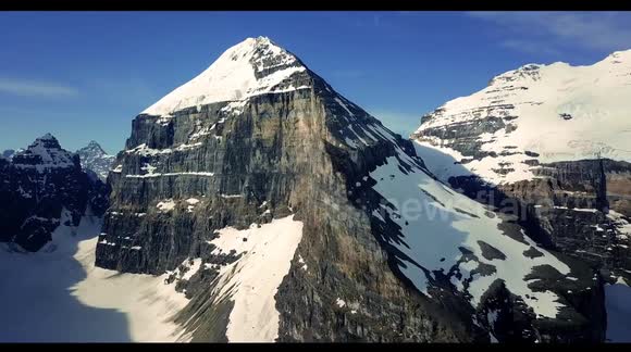 Beautiful drone footage of glacial lake in west Canada