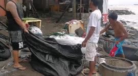 Damage to homes after Typhoon Henry in the Philippines