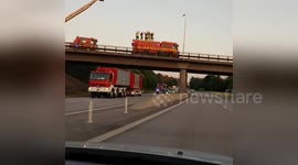 Polish firefighter convoy receives welcome in Sweden