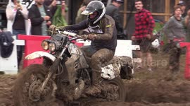 spectacular motorbikes struggling in mud circuit
