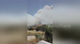 Newsflare Edit - Fire at the Gerania Mountains, Kineta, Attika, GREECE