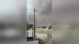 Newsflare Edit - Fire a the Gerania Mountains at Kineta, Attica, Greece