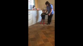 Brave three-year-old meningitis survivor takes his first steps on prosthetics