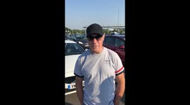 Frustrated traveler at Channel Tunnel