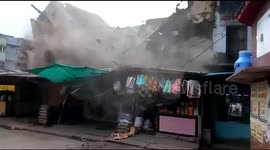 Old house collapses during emergency evacuation