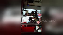 Cop disciplined after being caught slapping bus driver twice on the face