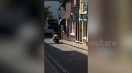 Jewellery thieves getaway was foiled by an onlooker who the keys out of the getaway motorbike