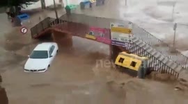 Car swept away in flash floods in Spain