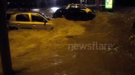 Cars swept away in flash floods in France