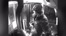 CCTV shows two drunken teenagers take single-decker bus and crash it