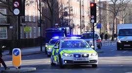 Police escort high security prisoner van through London