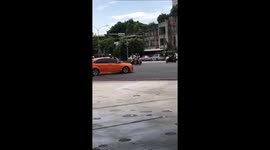 Jilted boyfriend clings to car windscreen after 'argument with girlfriend'