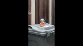 Beretta air pistol shooting pop can