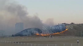 Bush fire at Harrison Park, Wallasey