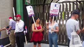 Supporters of ‘Make Britain great again’ campaign demonstrate outside Facebook headquarters in London