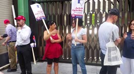 Supporters of ‘Make Britain great again’ campaign demonstrate outside Facebook headquarters in London