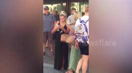 Footage of Love Island star dancing outside Harrods