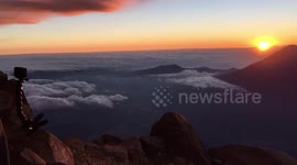 Sunrise at Acatenango volcano. 4000 meters high! Vieux on Fuego.
