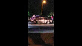 5 car pile-up on I-10 fwy, Los Angeles, Ca