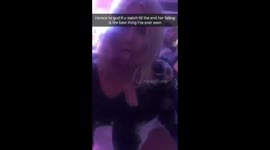 Drunk girl falls off chair