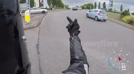 Idiot Car Driver looks straight through me on a roundabout  (UK)