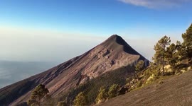 Running down from Acatenango volcano. Volcanic sand