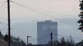 Sheffield wreathed in smoke from grass fires more than 30 miles away in Staffordshire