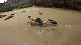 Playing with a sealion, Galapagos Islands