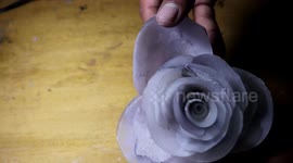 DIY Flower made from hot glue sticks