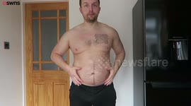 Incredible body transformation of new dad who piled on pounds when son was born