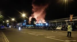 Fire fighters tackle fire