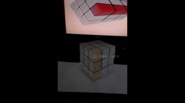 Rubik cube anamorphic illusion