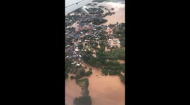 Aerial footage shows flooded homes in northern Thailand