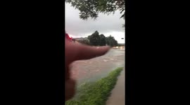 Flash flooding and fireman in Madison Wi