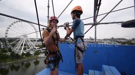 Ziplining Through Old Montreal