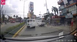 Wrong-way driver crashes into family's car during traffic jam