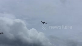 Torrential downpours leave the bayfront area of Downtown Hilo submerged as Hurricane Lane strengthens and edges closer to Hawaii