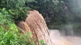 Flash Floods from Hurricane Lane in Wailua, Hawaii