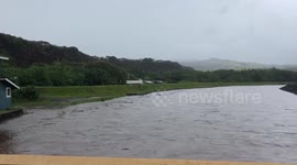Flooding impacts Kauaʻi from a Hurricane Lane.