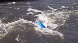 Kayaker get sucked underwater by river whirlpool
