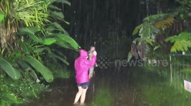 MountainView Flooding Road 5 & F in Hawaiian Acres, Hurricane Lane Historic Rainfall