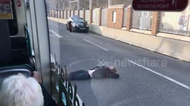 Nottingham man lying still on the middle of road shocks bus passengers