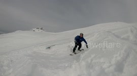 Crazy Snowboard Grind on Another Board
