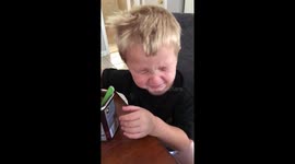Instant regret: Boy insists on tasting cocoa powder