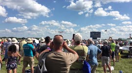 Fire fighting aircraft dumps 50,000 gallons of water at Oshkosh