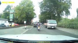 Young Girl topples off motorcycle right infront of me