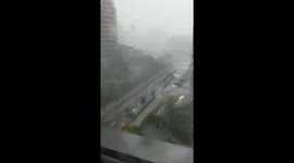 Typhoon Jebi in Osaka, Japan...