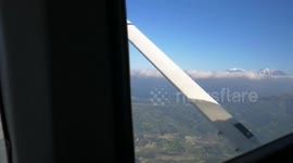 View from inside a flying small airplane_4