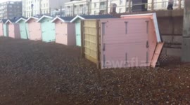 Storms batter Sussex beach, UK