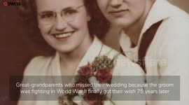 Great-grandparents who missed their wedding because groom was in World War II married 75 years later